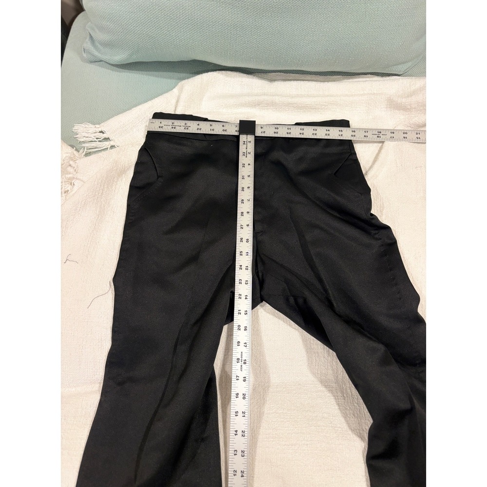 VTG 70s Campus Sharkskin Bell Bottom Pants Mens 28x29 Black Flared Disco - Picture 6 of 9